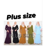 PLUS Size(3xl...6xl) 💥Baju kurung moden exclusive ( 1)tone cey ) embroidery baju