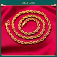 ASIX GOLD Rantai Leher Emas Pepejal Bajet Emas 916/ASIX GOLD Rope Necklace Chain Budget 916 Gold/实心麻绳916黄金项链