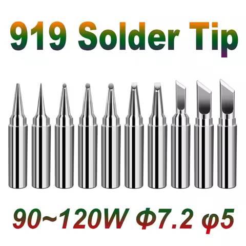 1Pcs 919 Soldering Iron Tip 100W I/B/K/3C/2.4 Welder Nozzle ID5 OD7.2mm Internal Heated Bit Lead-Fre