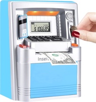 Fishboy LED ATM Piggy Bank for Real Money for Kids with Debit Card, Bill Feeder, Coin Recognition, B