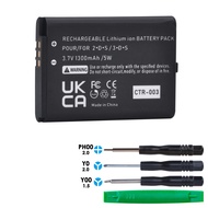 In Stock 1pc CTR-003 Replacement battery pack 1300mAh For Nintendo Switch Pro Wireless Controller 3DS