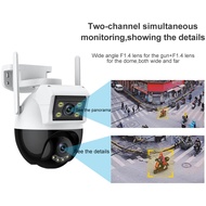 NEW Outdoor CCTV WIFI Dual Lens 4MP/6MP IP Camera CCTV Waterproof Outdoor Dual Screen PTZ 360° Derajat