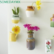 SOMEDAYMX Mini Ceramic Vase, Handmade Decorative Vase Fridge Magnets, DIY Craft Unique Small Vase Re