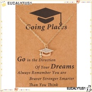 EUCALYTUS1 Pendant Necklace, Band drill Graduation Cap Clavicle Chain, Fashion Alloy Card Graduation Graduation Jewelry Students