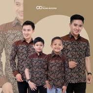 KEMEJA Alma Clothing Batik Shirt For Boys Mataram HT) Brown Color Batik For Adult Men Couple Batik Father And Son