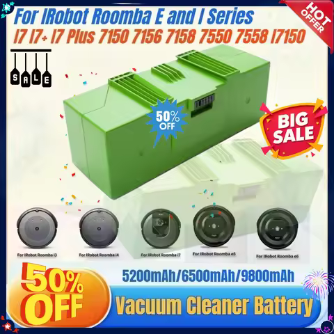 14.4V New Replacement Vacuum Battery for IRobot Roomba E and I Series I7 I7+ I7 Plus E5 7550 7150 75