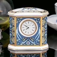 英國製Wedgwood精典藍象 骨瓷時鐘陶瓷鐘 桌鐘座鐘書房臥室擺飾