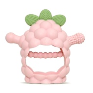 RaZbaby RaZberry Grip Silicone Teether Toy for 3M+ | Drop Resistant Hand Held Teether for Babies and