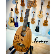 [FAMA] UMA UK-03FLSCP Flower Pineapple Solid Mahogany Top Ukulele