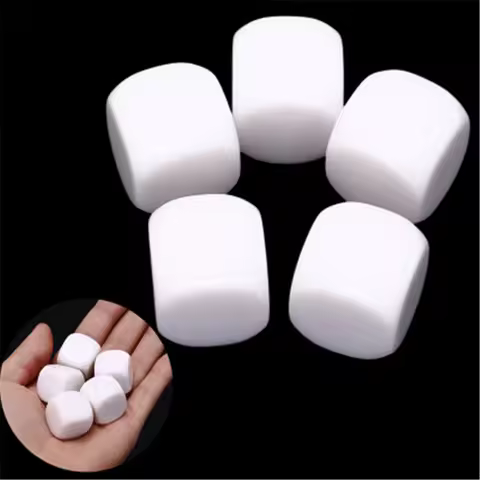 5PCS 10mm 12 14 16 18 20mm 25 30 Blank D6 Acrylic Dice For Kid DIY Painting Graffiti Family Games Gl