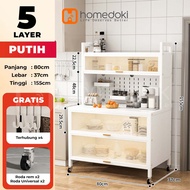 Homedoki Rak Piring Tertutup / Rak Dapur / Rak Susun Serbaguna / Lemari Piring / Rak Penyimpanan Mul