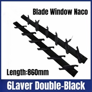 Blade Window Naco Nako Tingkap Louver Window Frame Tingkap Aluminium Naco Window Double Louvres Blac