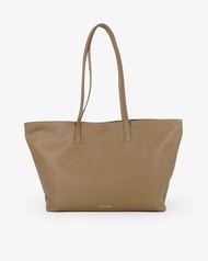 MARROQUE Jenna inside out leather and canvas tote bag in Latte. กระเป๋าสะพายหนังแท้ น้ำหนักเบา ใส่โน