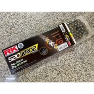 RK 520 O-Ring Chain Black Gold Pin (520KRO2-120) Rivet Joint There Are Real Leaves.