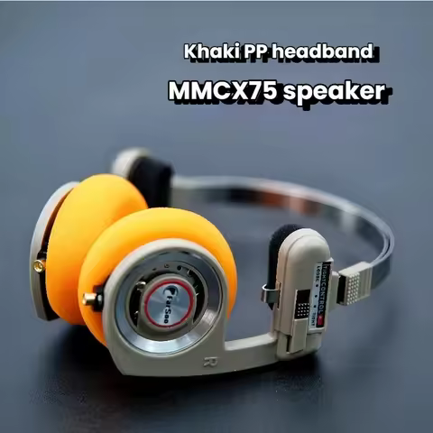 Farsoo Khaki Headband with Clone 75 Speaker Driver MMCX Connector Wired Bluetooth 5.0 Version with S