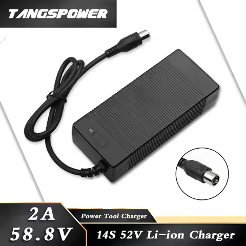 58.8V 2A Lithium Battery Charger 14S 52V 2A Charger li-ion Battery Pack Charger Fast Charging DC 10M