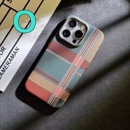 [Jlk] Magsafe Kevlar Kiểu sợi Carbon Cho iPhone 15 Pro Max 14 13 12 Pro Ốp điện thoại có nam châm Cá