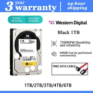 3.5" WD Black Hard Disk Performance Internal Hard Disk 1TB/2TB/3TB/4TB/6TB SATA 3.0 7200RPM Game HDD