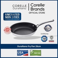 CORELLE DuraNano 26cm Fry Pan - Uncoated Non-Stick Stainless Steel Cookware (10 Years Warranty)