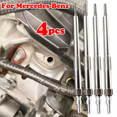4PC For Mercedes-Benz C-Class W205 S205 Marco Polo Diesel Heater Nickel Plating Glow Plugs 4.5V Car 