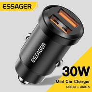 Essager 30W USB Car Charger Quick Charger QC 3.0 PD 3.0 For iphone 12 13 Xiaomi Oneplus Mobile Phones Type C Fast Charger Adapter