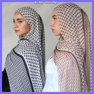 LAVEN Printd Hijab Tudung Keffiyeh Scarf Bubble Chiffon Palestine Keffiyeh Shawl Muslim Headscarf