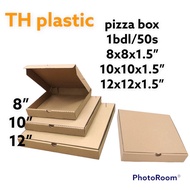 TH-PIZZA BOX -8x8” 10x10” 12x12” 1pkts/50s pizza box brown /kotak pizza
