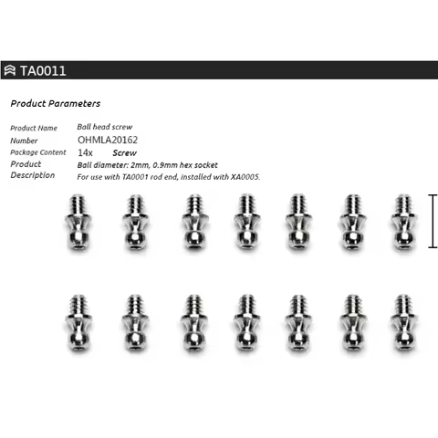 Orlandoo Hunter Ta0011 Hex Ball Screw Universal Parts For 1 35 1 32 Rc Crawler Model Car Upgrade Rep