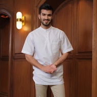 Shafira Alaric Menswear White | Baju Koko Atasan Pria