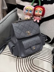 Chanel Duma backpack AS4398 灰色荔枝牛皮 100%Authentic, 99%New 💎尖沙咀門市❤️