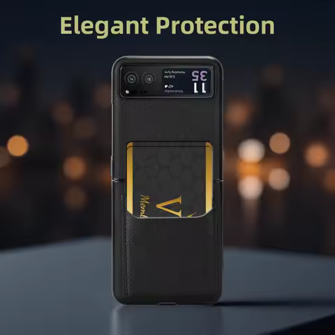 For Motorola Moto Razr 40 Case Luxury Litchi Striae PU Leather Add-in Card Hard Back Cove For Moto R