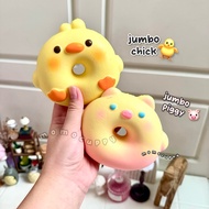 Jumbo chick piggy donut squishy