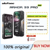 Ulefone Armor 33 Pro 5G Rugged Phone 25500 mAh 512GB ROM 120Hz 6.59”3.4" Rear Screen NFC Android 14