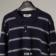 BARON Ralph Stripe Sweater – เสื้อสเวตเตอร์โปโลถักลายขวาง ผ้านุ่ม เสื้อผู้ชาย แบรนด์ บารอน