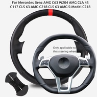Custom Fit Microfiber Leather Car Steering Wheel Cover For Mercedes Benz AMG C63 W204 AMG CLA 45 C11