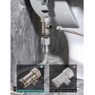 Bidet Attachment Ultra-Slim Toilet Double Nozzle Spiral Adjustable Water Pressure Non-Electric Ass S