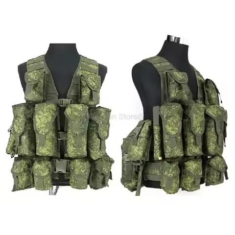 6SH117 Tactical Vest EMR Combat Equipment Uniform New Style Outdoor MOLLE Bags ACU Camouflage Full S