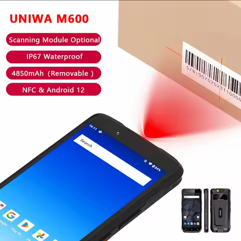 UNIWA M600 4G Ultra thin Industrial Handheld Android PDA 6 Inch 4GB+64GB Removable 4850mAh Battery 2