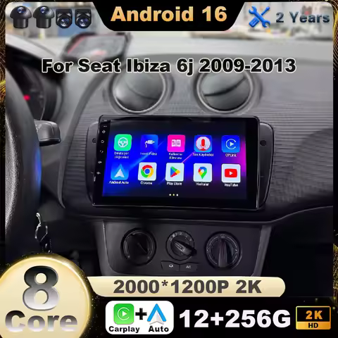 9' Car Radio Android 15 For Seat Ibiza 6j 2009-2013 Carplay Multimedia Player Monitor Navigation GPS