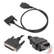 JONY OBD2 to DB25 Main Cable, ABS&Brass Male to Male Diagnostic Extension Cord, Professional 59.06in