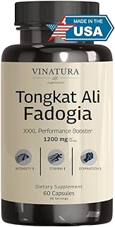 Fadogia Agrestis Tongkat Ali 1200mg - Equivalent to 54,300mg Raw Per Serving *USA Made and Tested* Herbal Supplement, Enhanced with L-Citrulline and L-Arginine, (60 Capsules) by Vinatura Supplements