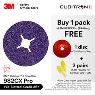 3M™ Cubitron II 982CX Pro Fibre Disc 4"/ 4 in x 16 mm/ For Beveling, Deburring, Heavy Grinding, Weld
