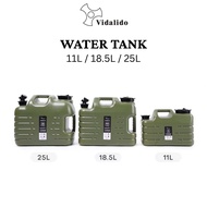 VIDALIDO Portable Camping Water Storage Container Tank with Tap 11L /18.5L / 25L