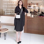 [BAUXINH] VÁY BẦU CÔNG SỞ - ĐẦM BẦU THIẾT KẾ PHỔI KẺ CỔ SƠ MI DÁNG XUÔNG NHẸ NHÀNG SANG CHẢNH