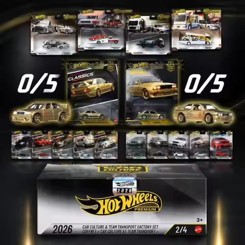 Hot Wheels Car Culture Collector Set,4 Team Transport, 2 FPY86 5-Packs & 2 Hidden Chase Cars, Premiu