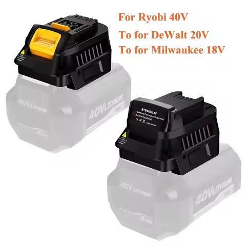 Battery Adapter RYB40DW20 RYB40MIL18 for Ryobi 40V Li-ion Battery Convert To for DeWalt 20V Battery&