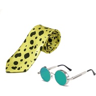 Ealipoi Nanami Tie Anime Jjk Kento Nanami Cermin Mata Cosplay Kuning Hijau Aksesori 2PCS