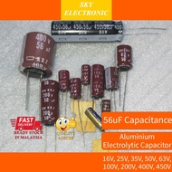 56uF Aluminum Electrolytic Capacitor 16v 25v 35v 50v 63v 100v 200v 400v 450v