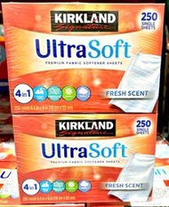 Costco好市多 科克蘭 KIRKLAND 烘衣柔軟去靜電紙 250張x2入 fabric softener