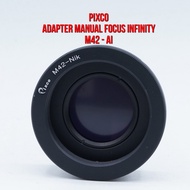 Pixco Lens Adapter | M42 - AI Optic Glass Infinity Focus | Minolta M42 Lens M 42 Lenses Mount to Bod